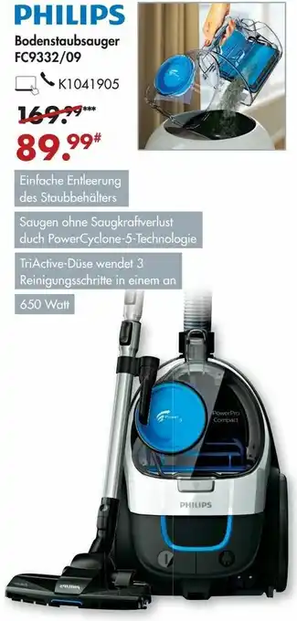 Galeria Philips Bodenstaubsauger FC9332/09 Angebot