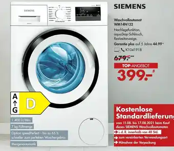 Galeria Siemens Waschvollautomat WM14N122 Angebot