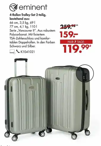 Galeria eminent 4 Rollen Trolley Set 2 teilig Angebot