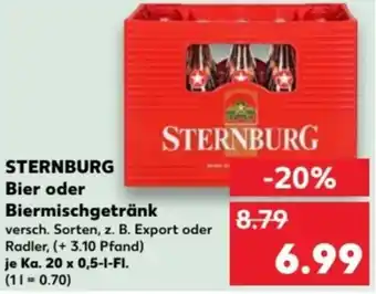 Kaufland STERNBURG Bier oder Biermischgetränk Ka. 20x0,5 L-Fl. Angebot