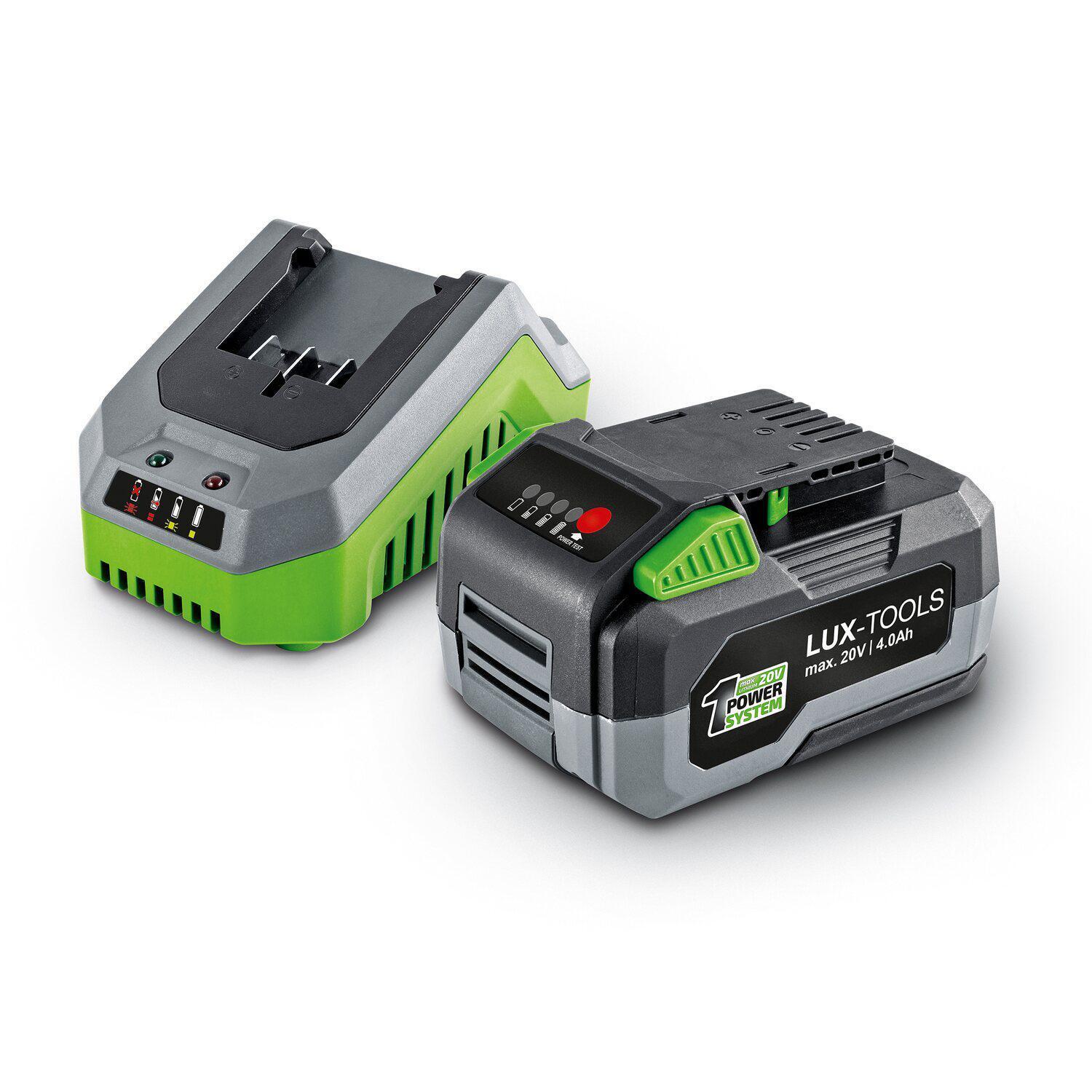 OBI Lux 1 powersystem starter-set mit 20 v 4 ah li-ion akku und schnellladegerät Angebot