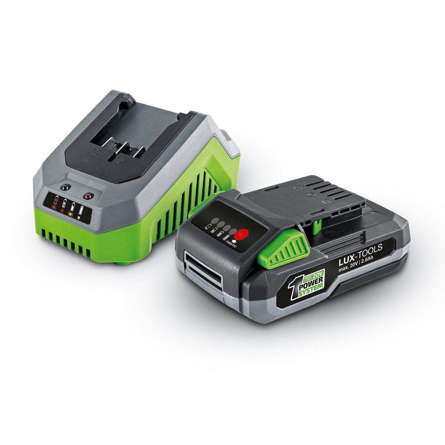 OBI Lux 1 powersystem starter-set mit 20 v 2 ah li-ion akku und schnellladegerät Angebot