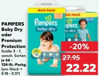 Kaufland PAMPERS Baby Dry oder Premium Protection 66-124-St.-Packg. Angebot