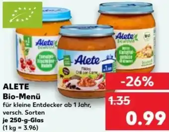 Kaufland ALETE Bio-Menü 250 g Glas Angebot