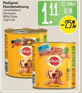 WEZ Pedigree Hundenahrung 800g Dose Angebot