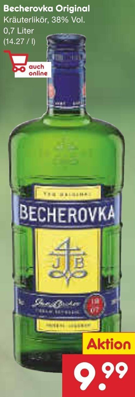 Becherovka Original Kräuterlikör 0,7 Liter Angebot bei Netto Marken ...