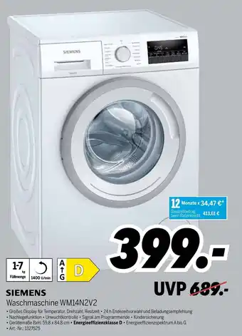 MEDIMAX Siemens Waschmaschine WM14N2V2 Angebot
