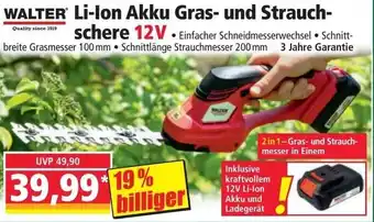 Norma WALTER Li-Ion Akku Gras und Strauchschere 12V Angebot