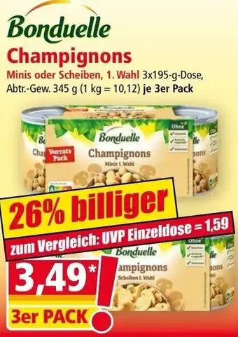 Norma Bonduelle Champignons 3er Pack Angebot