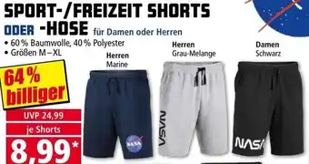 Norma NASA SPORT-/FREIZEIT SHORTS ODER -HOSE für Damen oder Herren Angebot