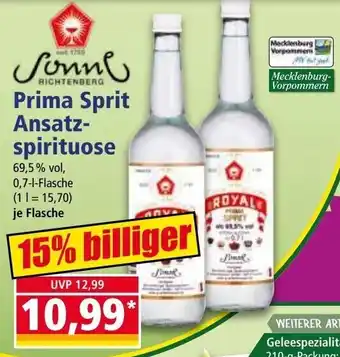 Norma Sonne Prima Sprit Ansatzspirituose 0,7 L Flasche Angebot