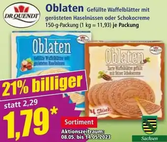 Norma DR.QUENDT Oblaten 150 g Packung Angebot