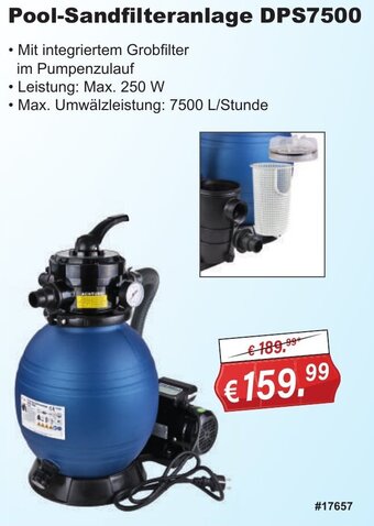 Stabilo Fachmarkt Pool-Sandfilteranlage DPS7500 Angebot
