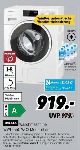 MEDIMAX Miele Waschmaschine WWD 660 WCS ModernLife Angebot