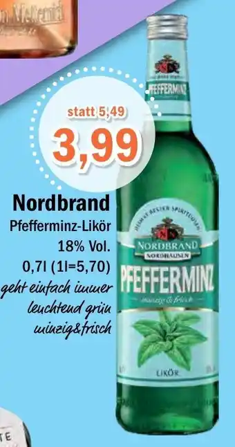 Aktiv Irma Nordbrand Pfefferminz-Likör 0,7 L Angebot