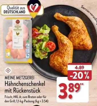 Aldi Nord MEINE METZGEREI Hähnchenschenkel mit Rückenstück 1,1 kg Packung Angebot