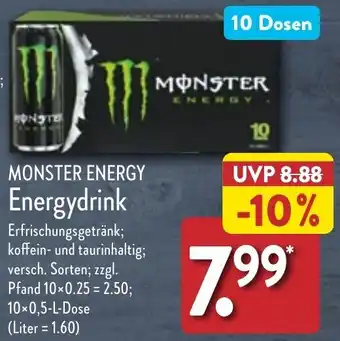 Aldi Nord MONSTER ENERGY Energydrink 10x0,5 L Dose Angebot