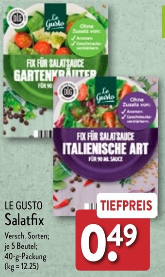 Aldi Nord LE GUSTO Salatfix 40 g Packung Angebot