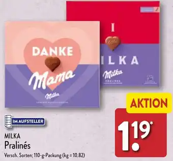 Aldi Nord MILKA Pralinés 110 g Packung Angebot