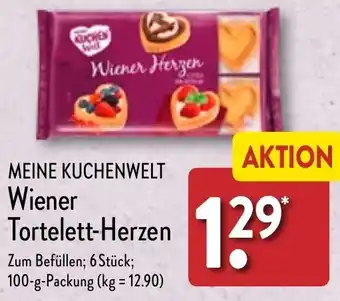 Aldi Nord MEINE KUCHENWELT Wiener Tortelett-Herzen 100 g Packung Angebot