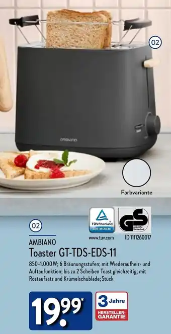 Aldi Nord AMBIANO Toaster GT-TDS-EDS-11 Angebot