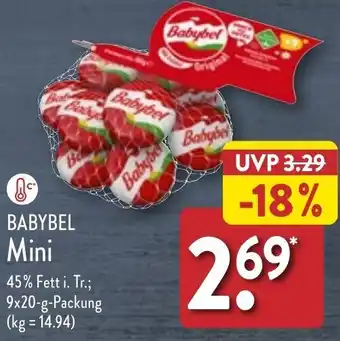 Aldi Nord BABYBEL Mini 9x20 g Packung Angebot