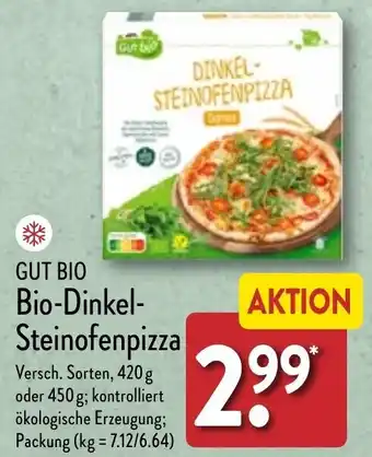 Aldi Nord GUT BIO Bio-Dinkel-Steinofenpizza 420 g oder 450 g Angebot