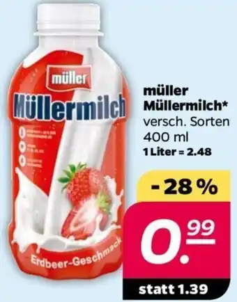 NETTO Müllermilch Müllermilch* 400 ml Angebot