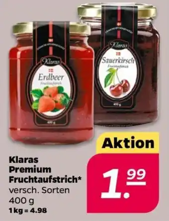 NETTO Klaras Premium Fruchtaufstrich* 400 g Angebot