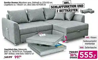 Möbel Boss Garnitur Boomer, Couchtisch Ben Angebot