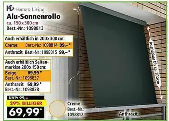 Norma24 Home & Living Alu-sonnenrollo Angebot