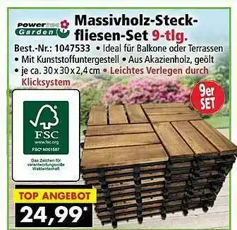 Norma24 Powertec Garden Massivholz-stick-fliesen-set Angebot