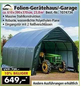 Norma24 Shetter Logic Folien-gerätehaus -garage Angebot