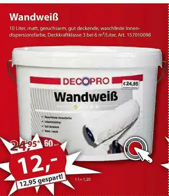 Sonderpreis Baumarkt Wandweiß Angebot