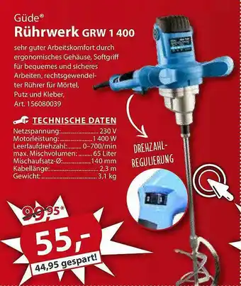 Sonderpreis Baumarkt Güde Rührwerk Grw 1 400 Angebot