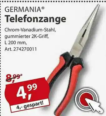 Sonderpreis Baumarkt Germania Telefonzange Angebot