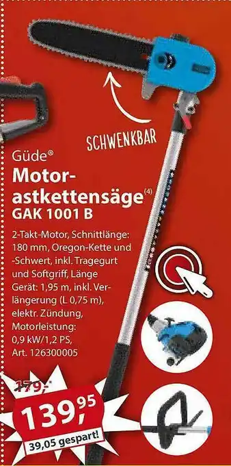 Sonderpreis Baumarkt Güde Motor-astkettensäge Gak 1001 B Angebot