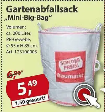 Sonderpreis Baumarkt Gartenabfallsack „mini-big-bag” Angebot