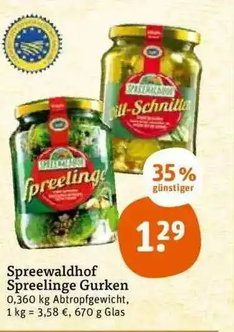 tegut Spreewaldhof Spreelinge Gurken Angebot