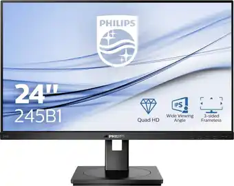 Conrad Philips 245b1 lcd-monitor 61 cm (24 zoll) eek e (a - g) 2560 x 1440 pixel qhd 4 ms kopf... Angebot