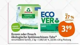 tegut Ecover Oder Frosch ökologische Spülmaschinen-tabs Angebot