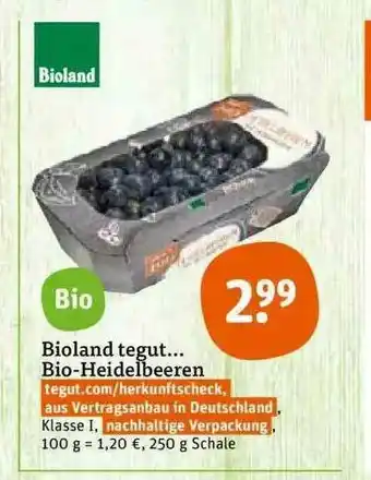 tegut Bioland Tegut... Bio-heidelbeeren Angebot