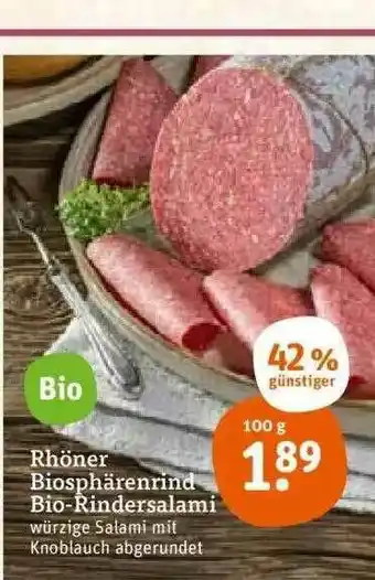 tegut Rhöner Biosphärenrind Bio-rindersalami Angebot