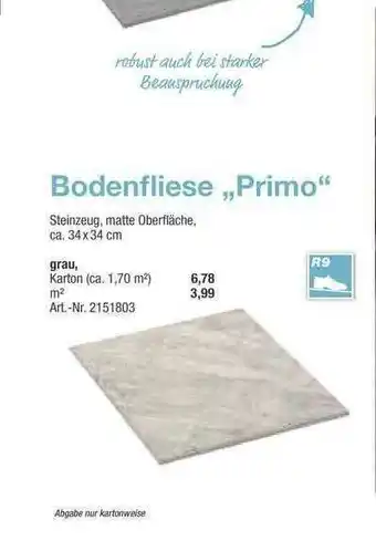 toom Baumarkt Bodenfliese Primo Angebot