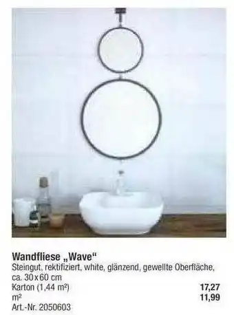 toom Baumarkt Wandfliese „wave” Angebot