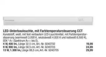 toom Baumarkt Led Unterbauleuchte, Mit Farbtemperatursteuerung Cct Angebot