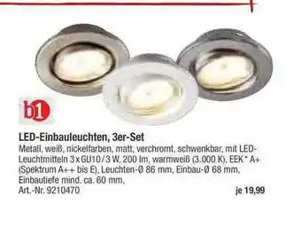 toom Baumarkt Led-einbauleuchten, 3er Set Angebot