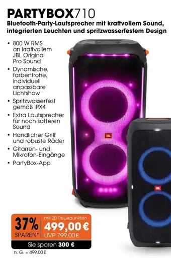 CITTI Markt JBL Bluetooth-Party-Lautsprecher PARTYBOX710 Angebot