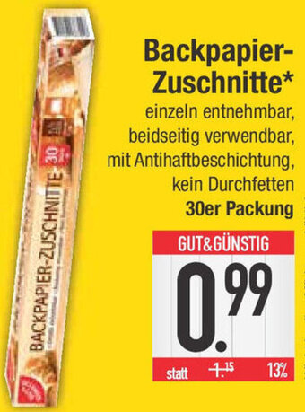 E-Center Backpapier-Zuschnitte Angebot