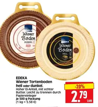 Edeka Herkules EDEKA Wiener Tortenboden hell oder dunkel 500 g Packung Angebot